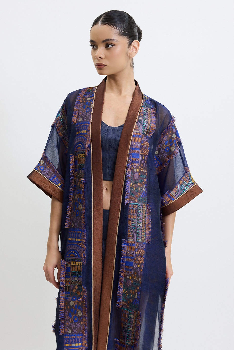 Lacivert Stravine Kimono