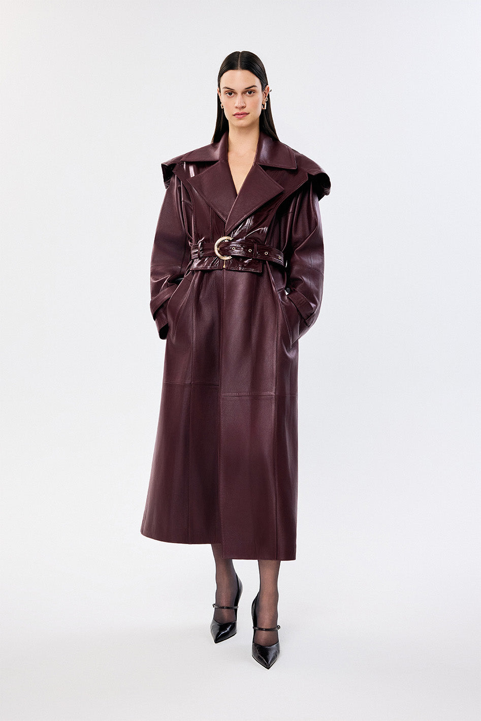 Arden Leather Trench with Arden Patent Leather vest